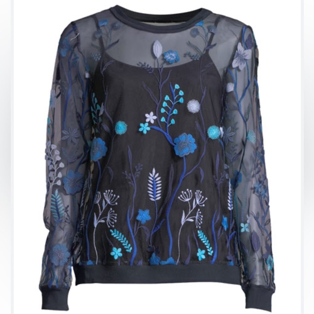 Elie Tahari Val Floral Top - Picture 2 of 4